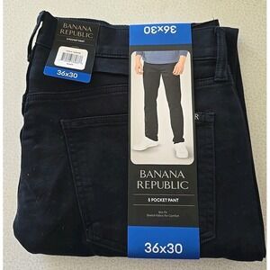 Banana Republic‎ Men's Stretch Slim Fit 5 Pocket Pants Black Size 36x30